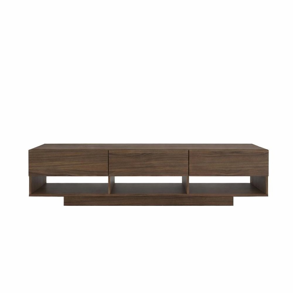 72-Inch Tv Stand With 3-Drawers, Walnut. Picture 1