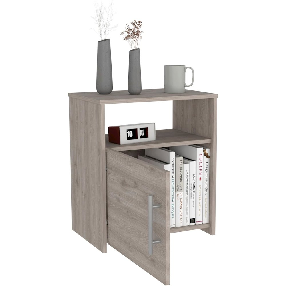 Nordico Nightstand Light Gray MDF. Picture 3