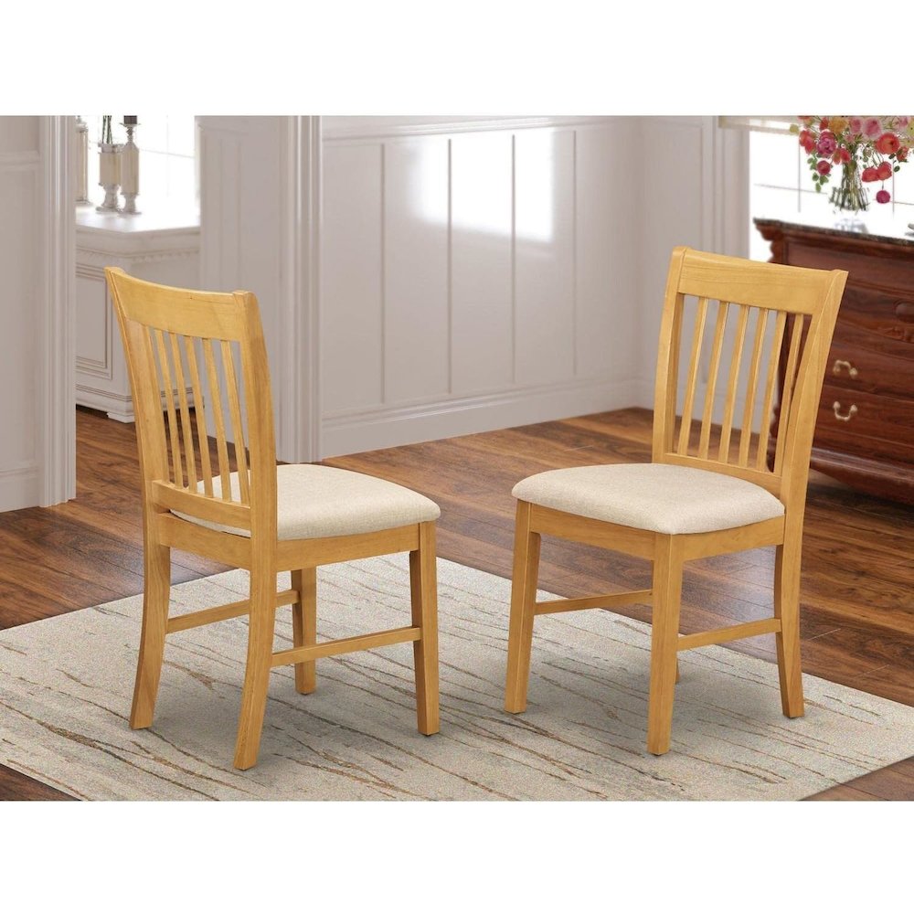 NFC-OAK-C Norfolk kitchen dining chair with Cushion Seat -Oak Finish.. Picture 3