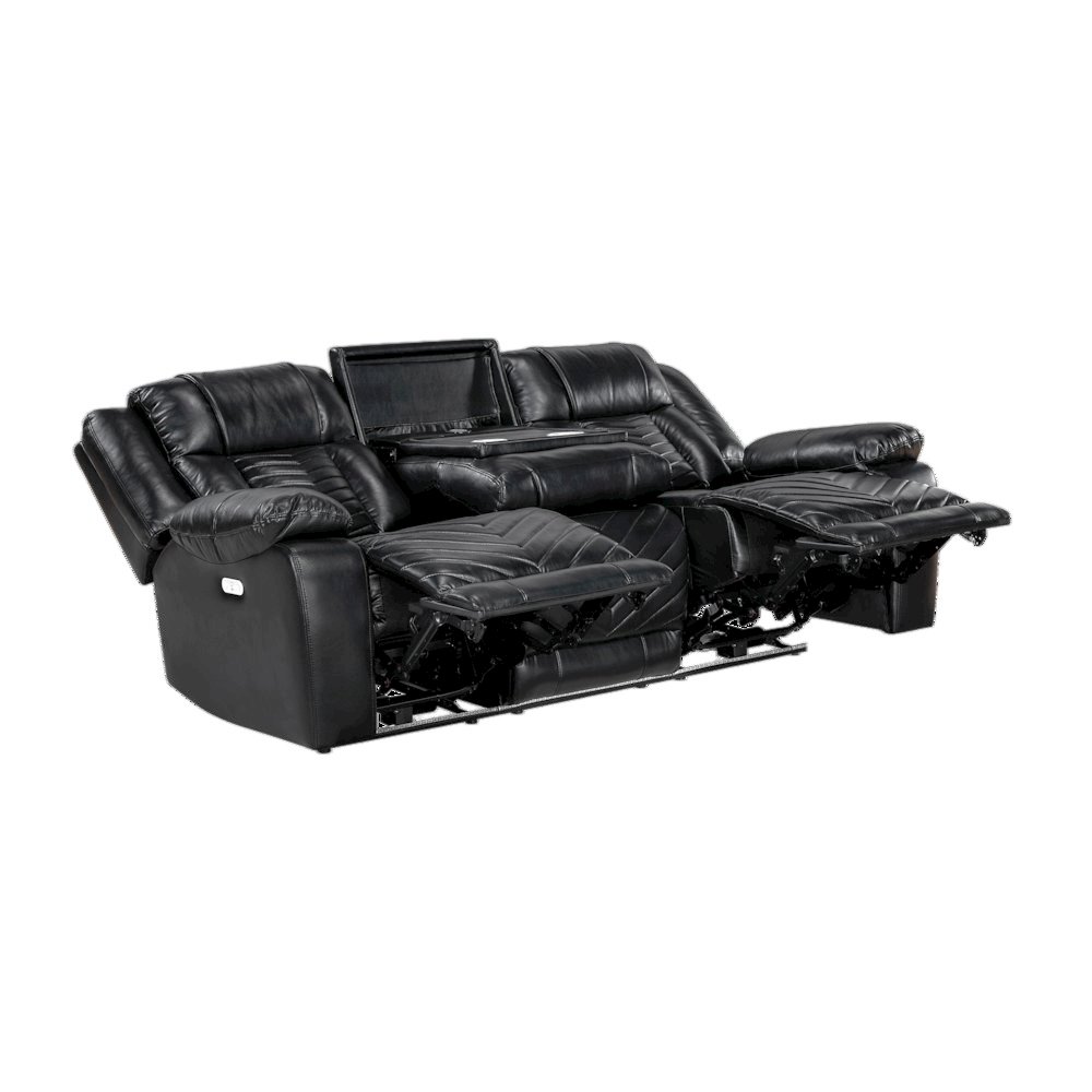 Sensa Power Reclining Sofa withTable withLed Belt Black. Picture 2