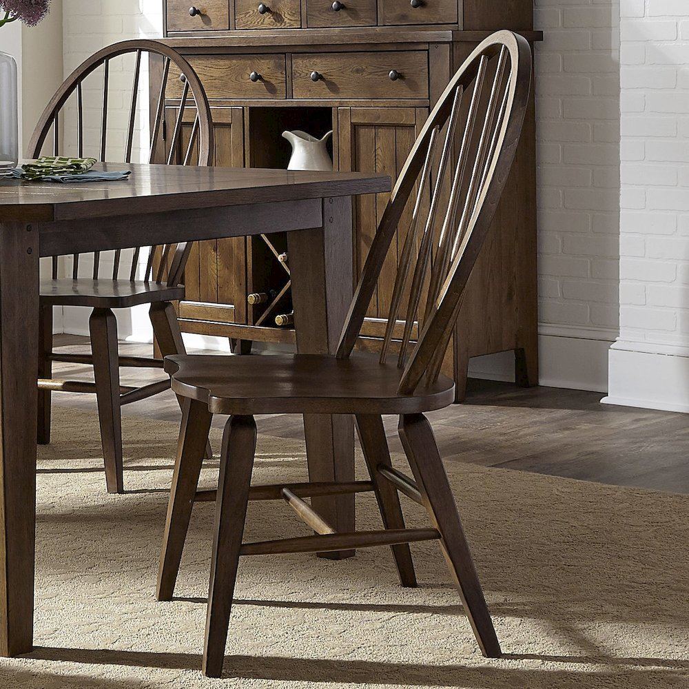 Hearthstone Ridge Windsor Back Side Chair in Tobacco. Picture 12