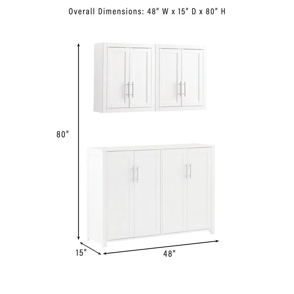 Savannah 3-Piece Kitchen Storage Pantry Set - Sideboard & 2 Wall Cabinets. Picture 5