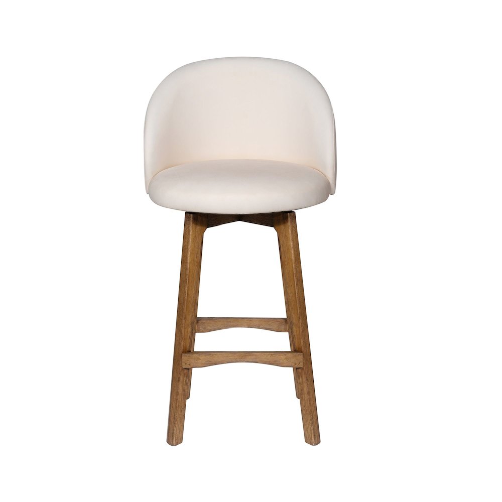 Garet Swivel Bar Stool - Rustic Natural Finish. Picture 1