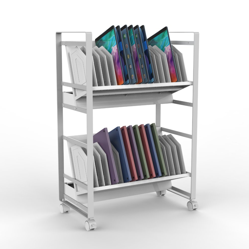 32-Tablet / Chromebook Open Charging Cart - White. Picture 4