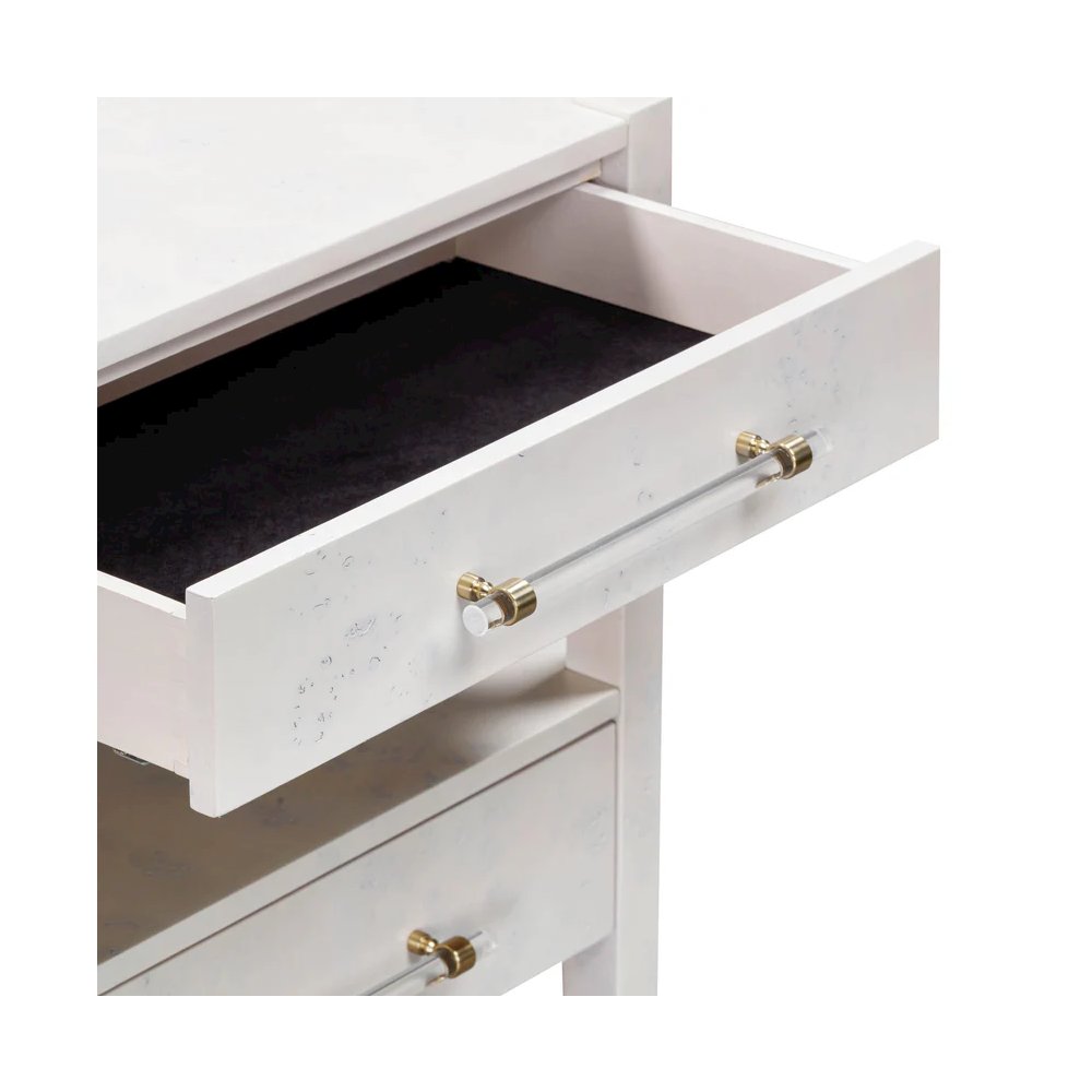 Brandyss White Burl Nightstand. Picture 7