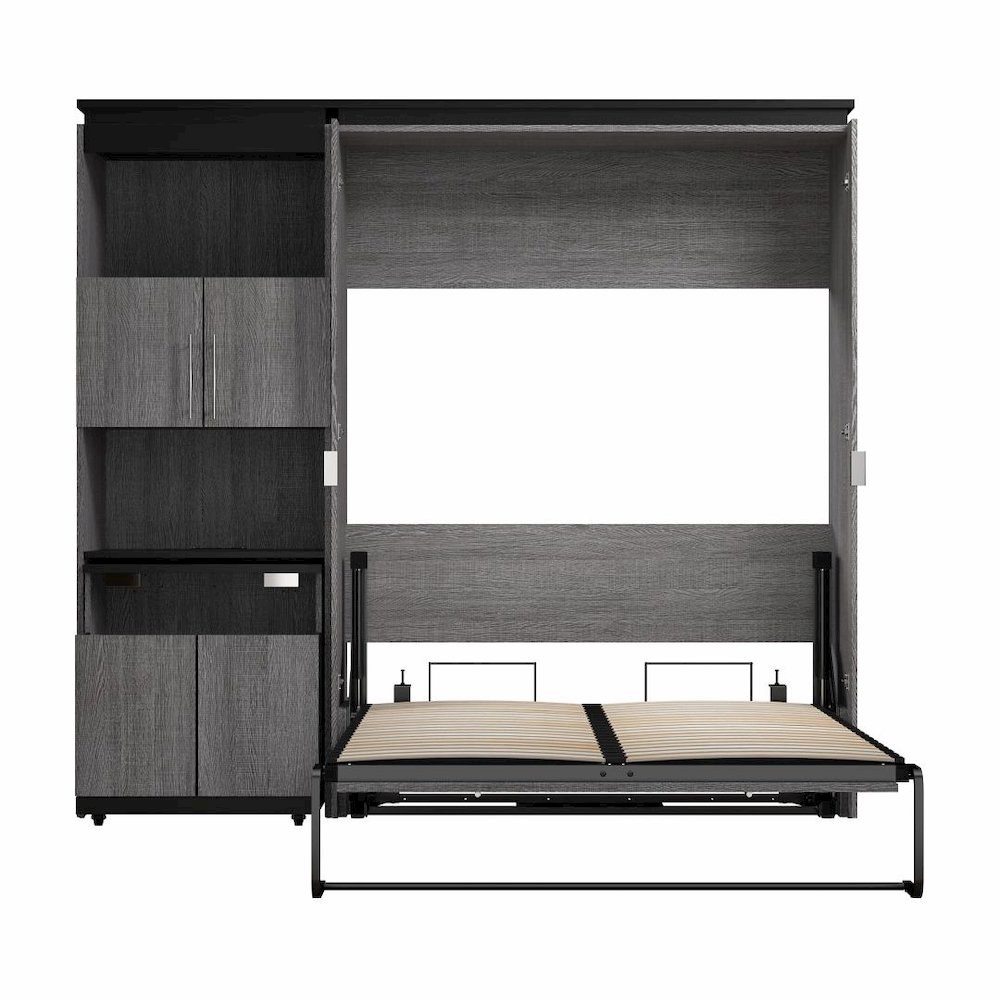 Orion Full Murphy Bed with Storage Cabinet and Fold-Out Desk (91W). Picture 4