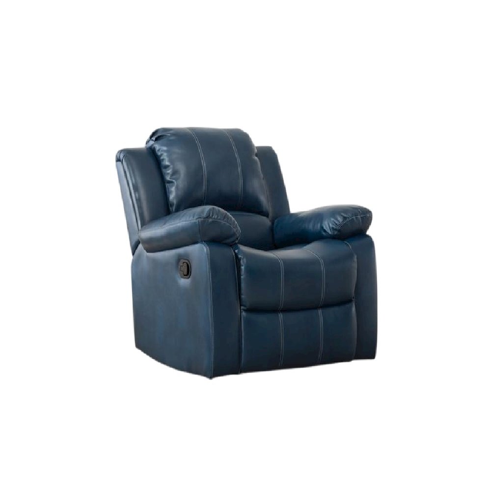 Clifton Navy Blue Leather Gel Glider Rocker Recliner. Picture 1