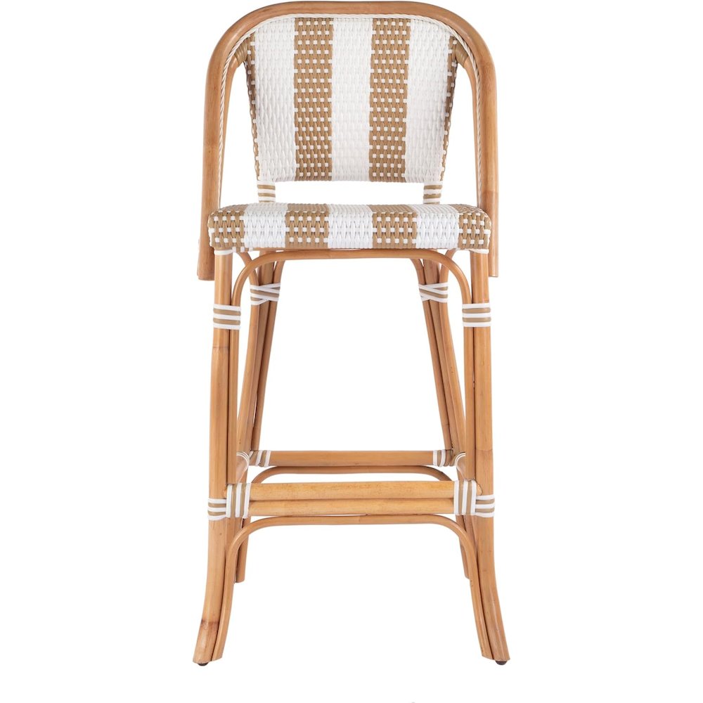 Lila Rattan 28 in. Seat Height Bar Stool with Back and Footrest. Picture 1
