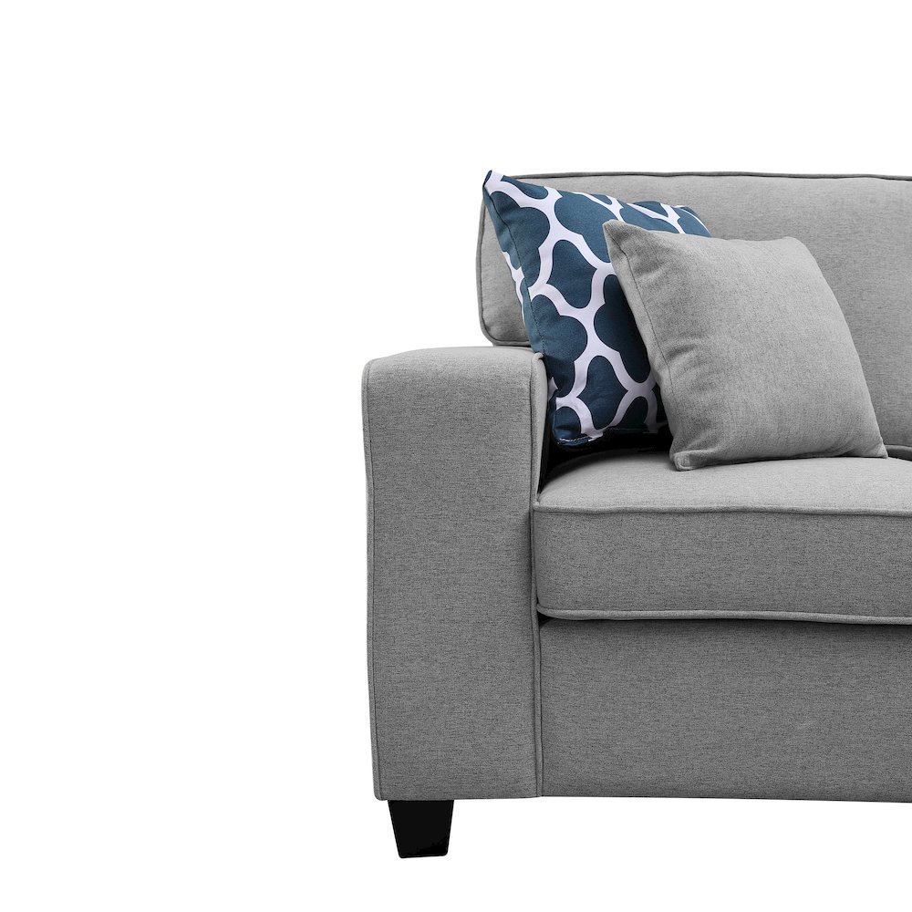Inaya 67 Inch Loveseat – Light Gray Linen 2-Seater Sofa for Small Spaces. Picture 2