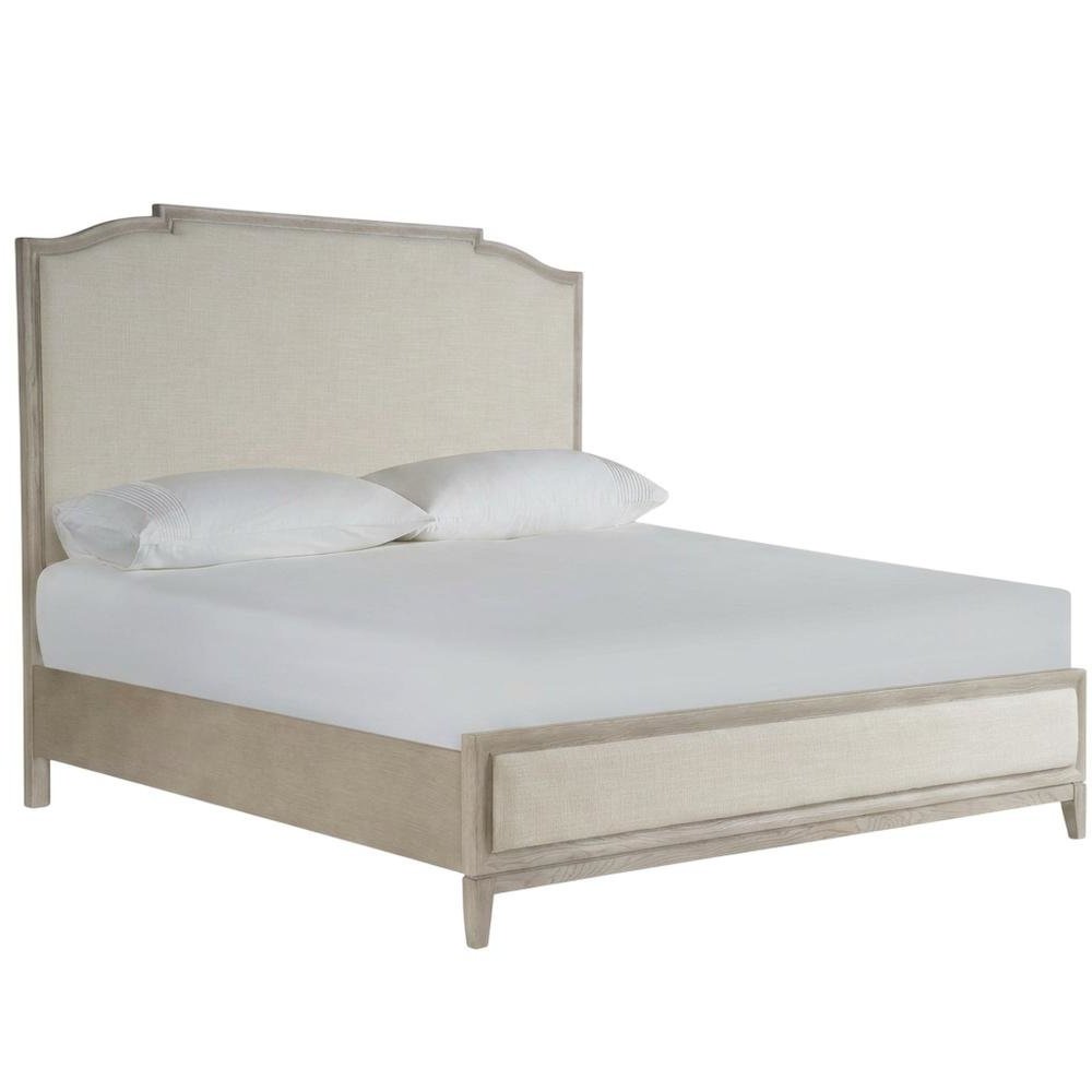 King-sized Panel Bed in Rolling Fog Gray with Distressed Finish. Picture 1