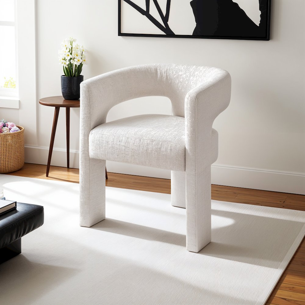 Elegant Brown Jacquard Upholstered Armchair with Plywood Base and Upholstery. Picture 5