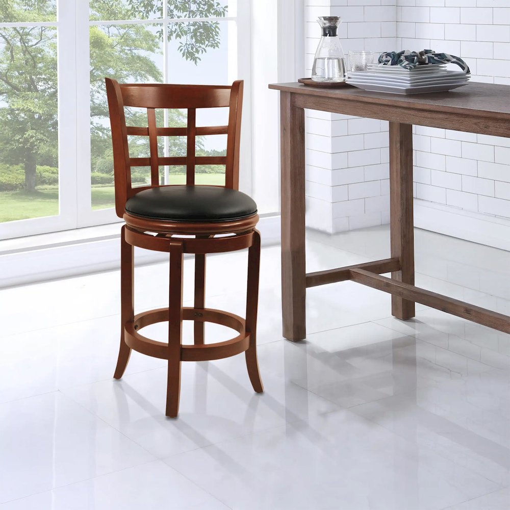 Kyoto Swivel Counter Stool - Cherry. Picture 3