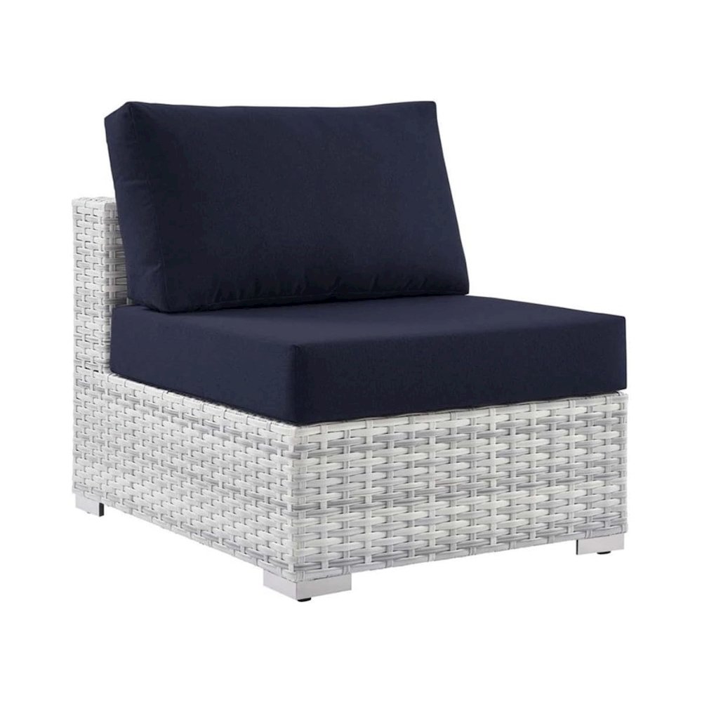 Outdoor Patio Armless Lounge Chair With Cushioned Seat, Weather-Resistant Frame. Picture 1