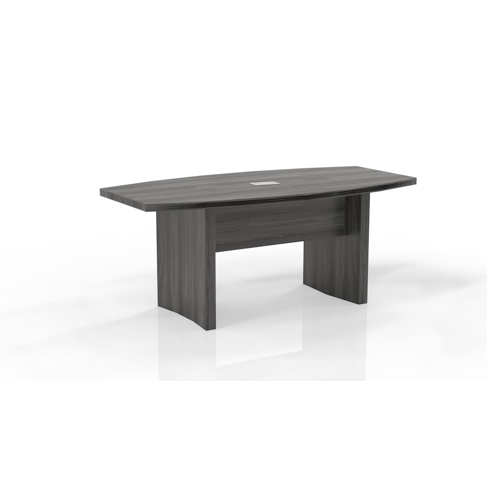 6' Conference Table, Boat Surface, Gray Steel. Picture 1