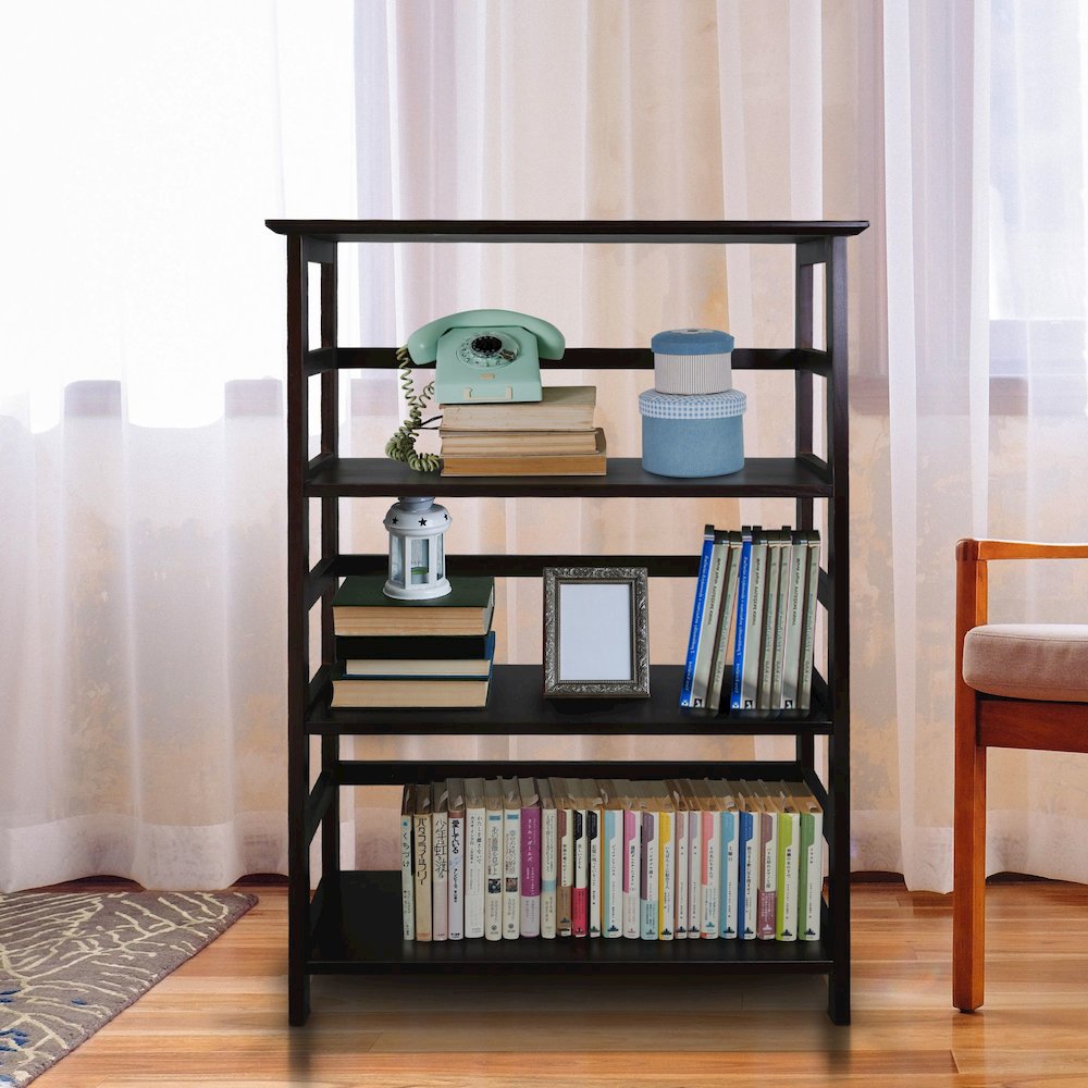 Soho Manhattan 4-Shelf Bookcase 26" Wide - Espresso. Picture 6