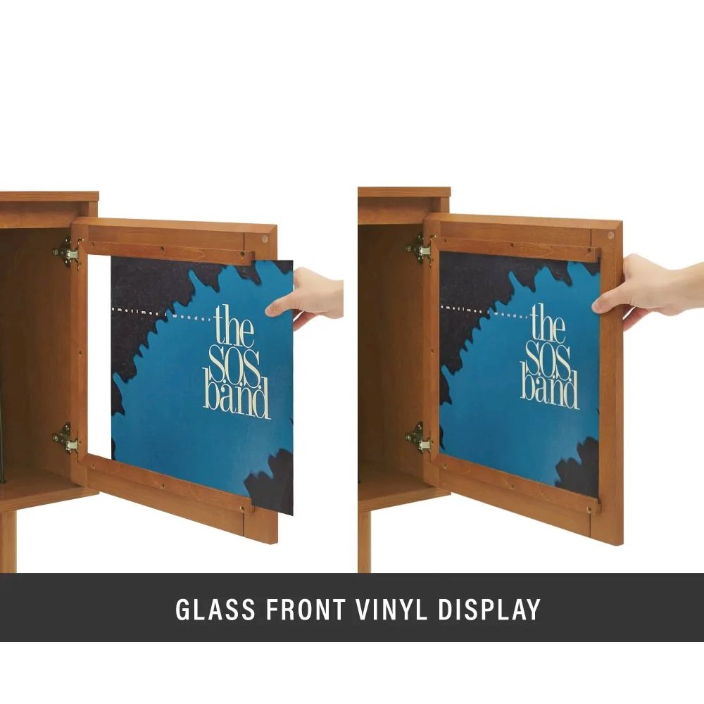 Dempsey Record Player Cabinet With Vinyl Storage. Picture 8
