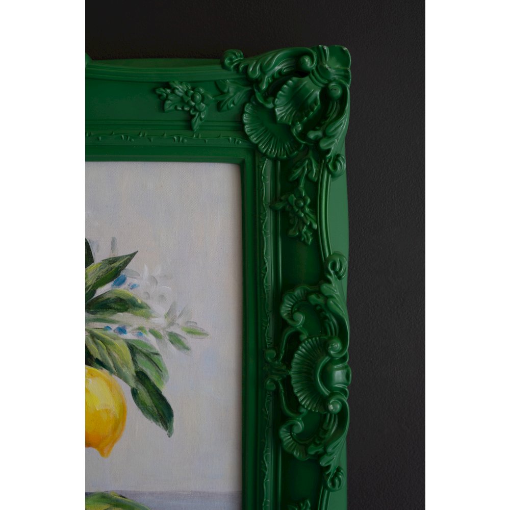 Dark Green Framed Acrylic Painting-Lemons. Picture 4