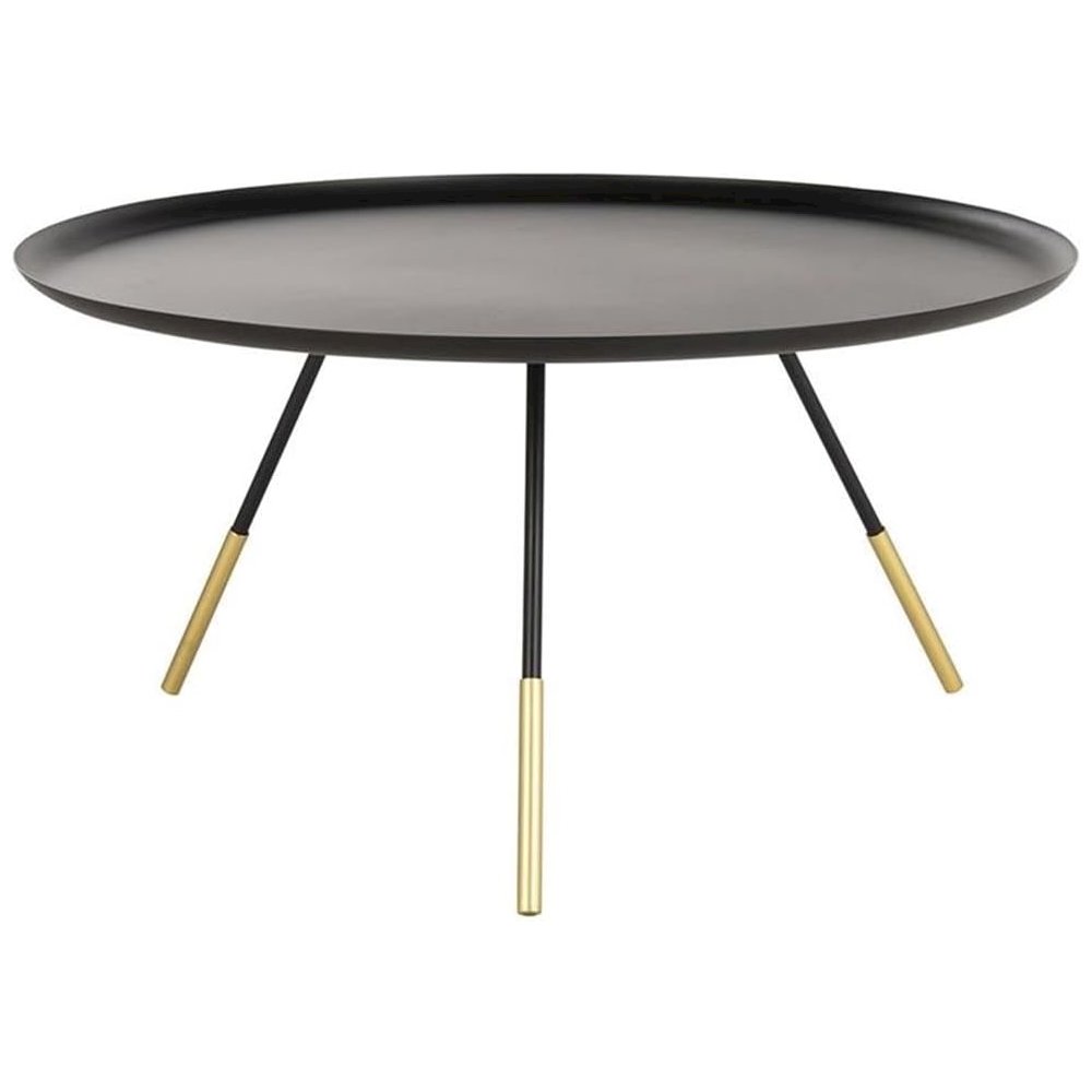 Home Orson Black and Gold Round Coffee Table. Picture 1