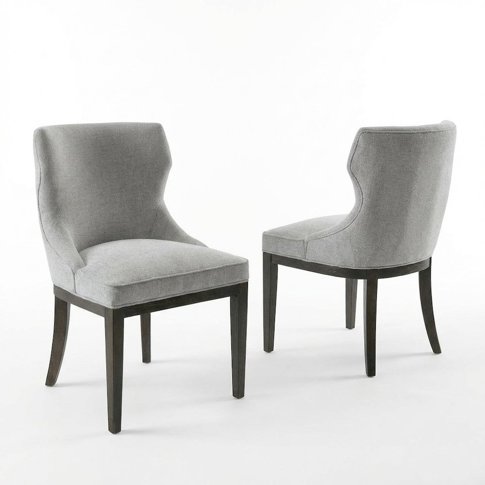 Mist Grey Dining Side Chairs with Contemporary Design and Comfort, Set of 2. Picture 1