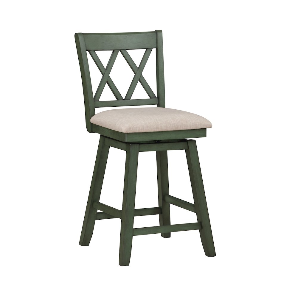 Home 2 Office 24" Brookline Swivel Barstool with Forest Sage Green Finish. Picture 1