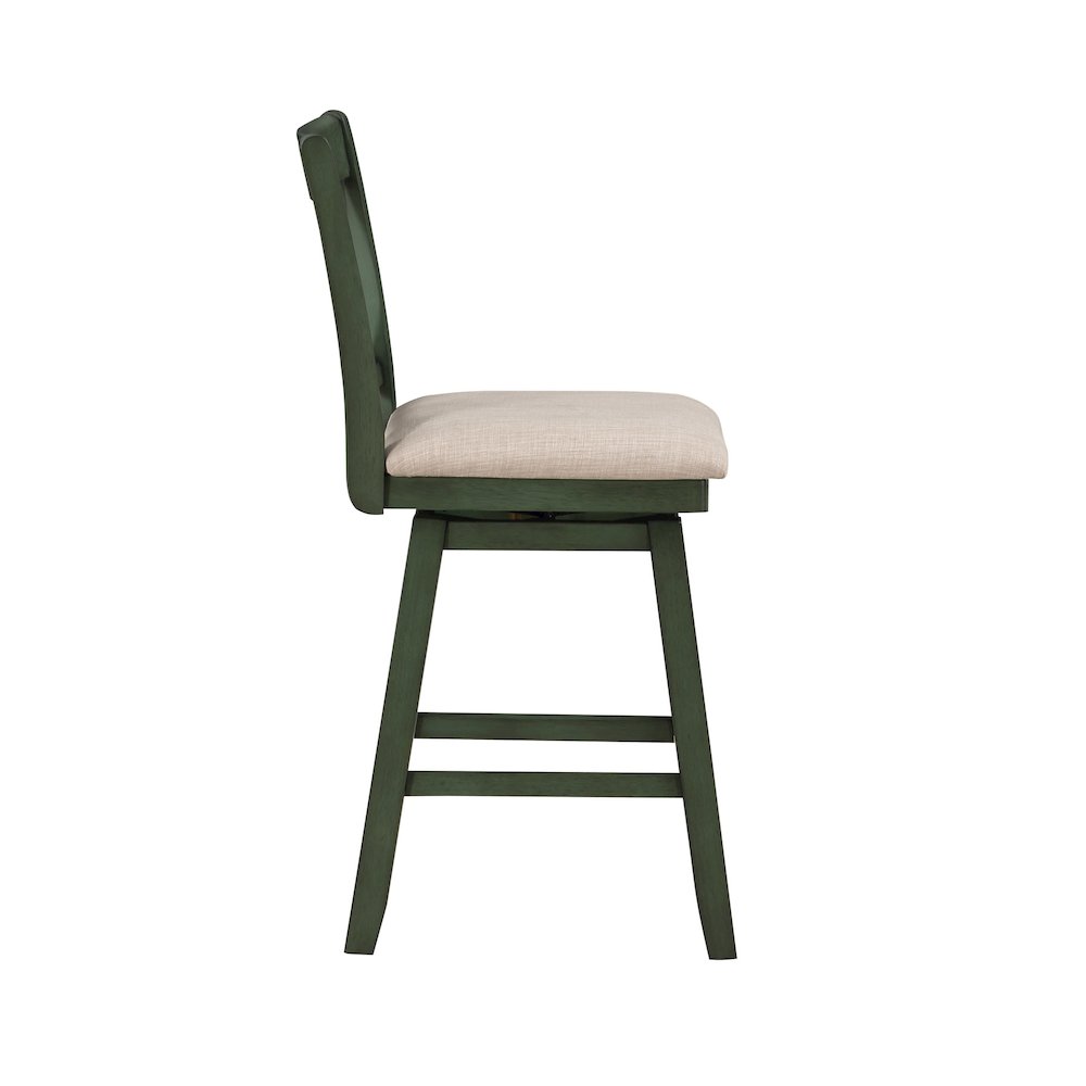 Home 2 Office 24" Brookline Swivel Barstool with Forest Sage Green Finish. Picture 2