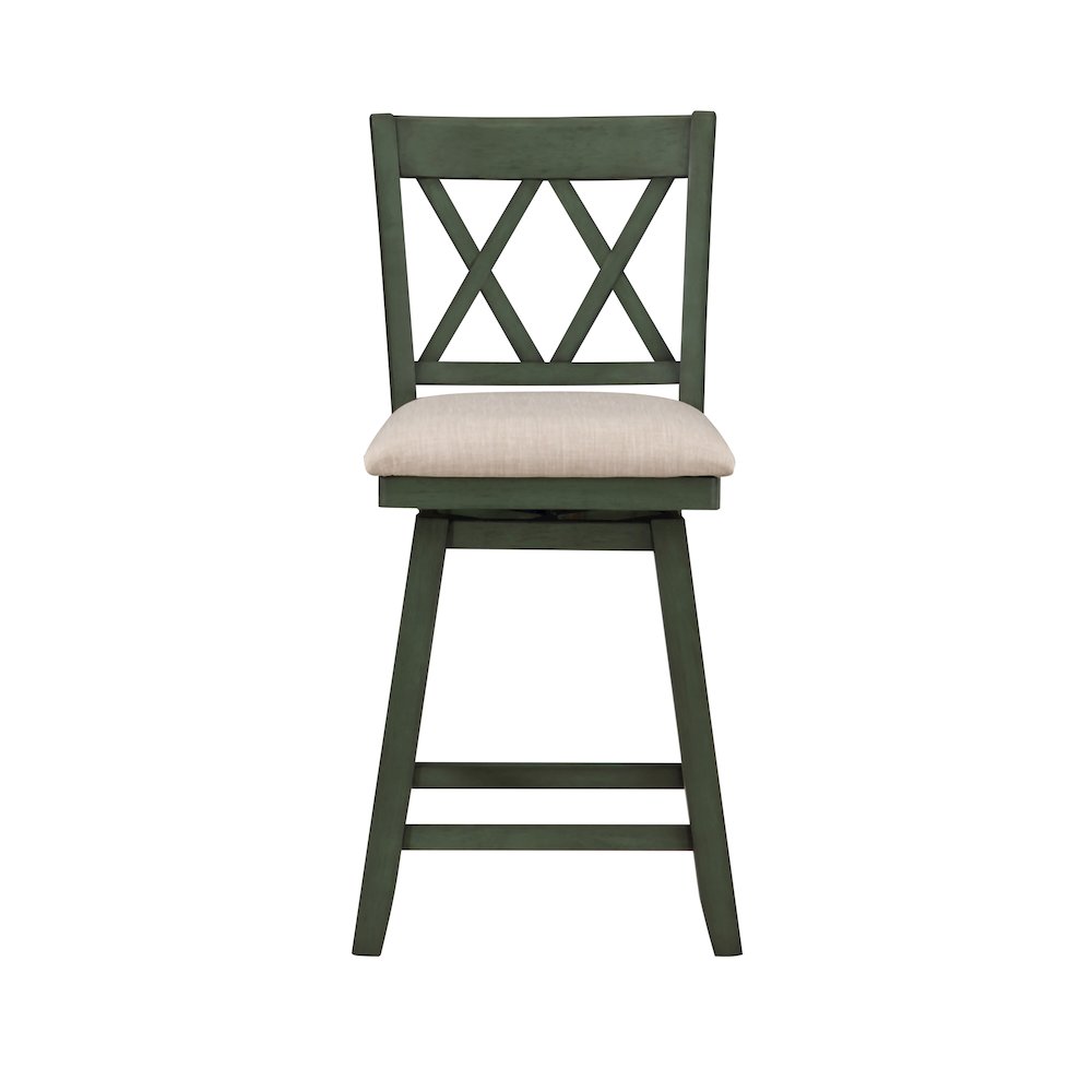 Home 2 Office 24" Brookline Swivel Barstool with Forest Sage Green Finish. Picture 5