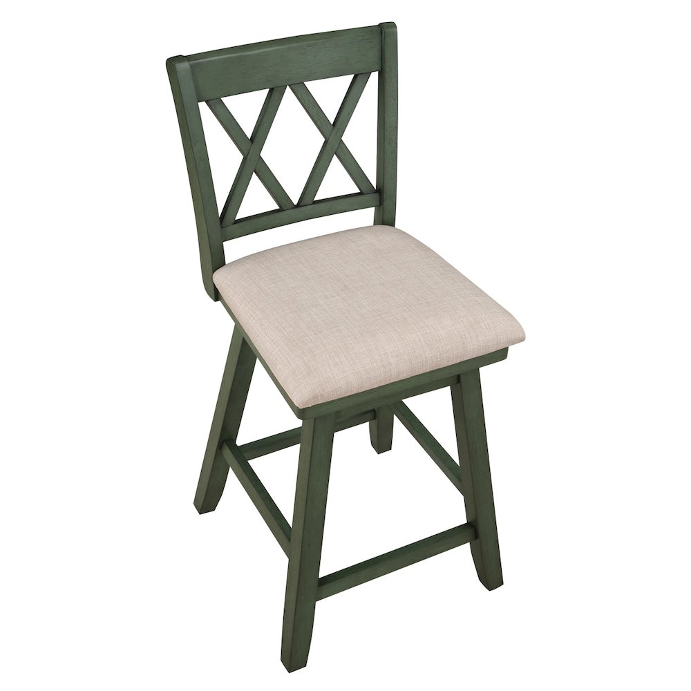 Home 2 Office 24" Brookline Swivel Barstool with Forest Sage Green Finish. Picture 7
