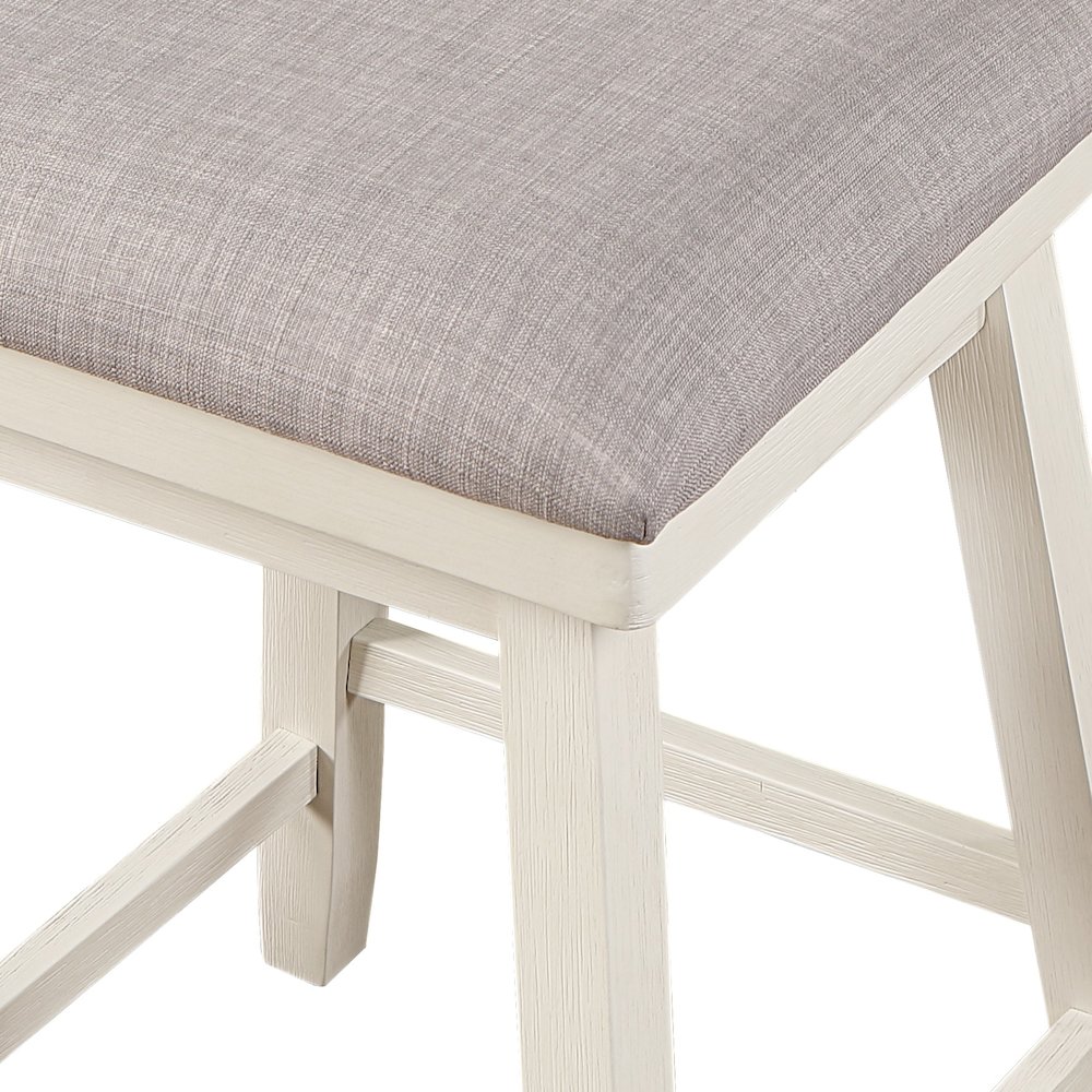 Home 2 Office 24" Brookline Swivel Barstool with Distressed Cream/White Wood. Picture 9