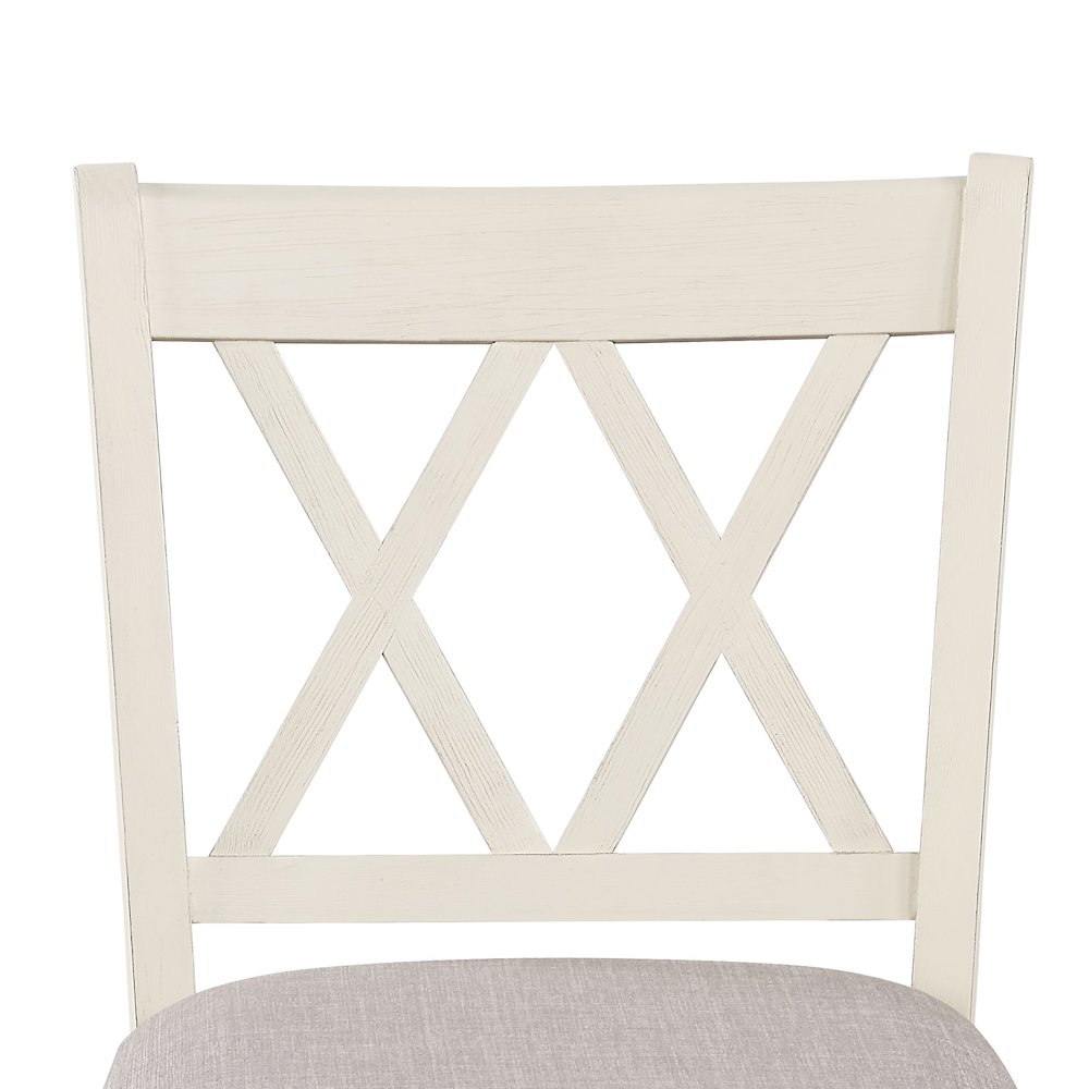 Home 2 Office 24" Brookline Swivel Barstool with Distressed Cream/White Wood. Picture 6