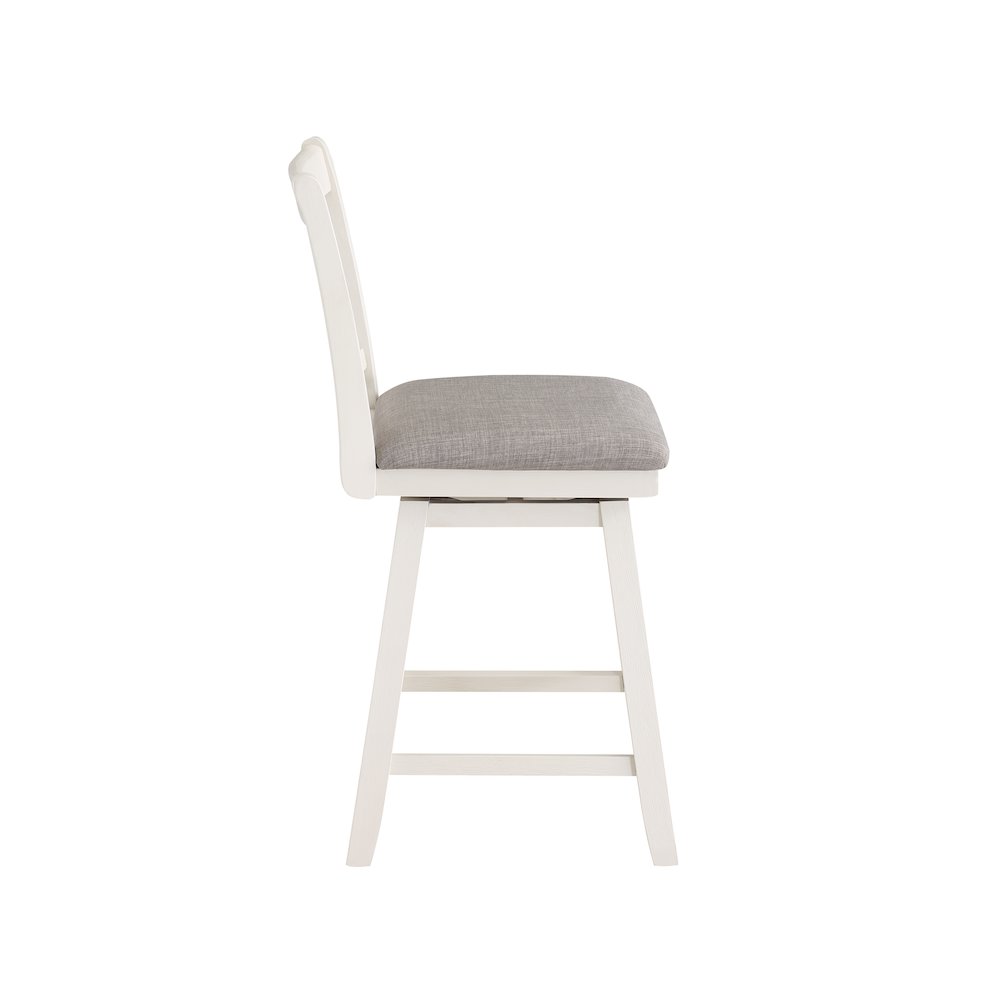 Home 2 Office 24" Brookline Swivel Barstool with Distressed Cream/White Wood. Picture 2