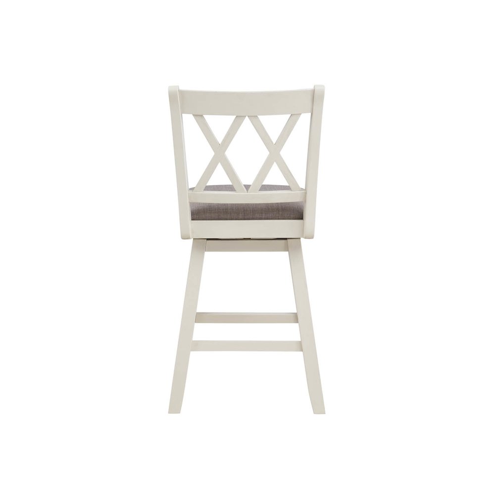 Home 2 Office 24" Brookline Swivel Barstool with Distressed Cream/White Wood. Picture 3