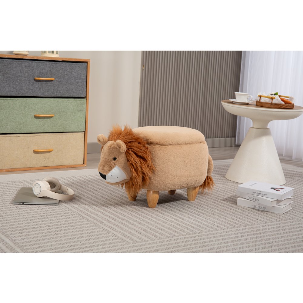 Home 2 Office Kids Lion Animal Sorage Ottoman Stool. Picture 16