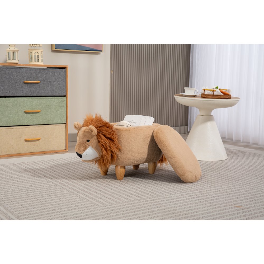 Home 2 Office Kids Lion Animal Sorage Ottoman Stool. Picture 11