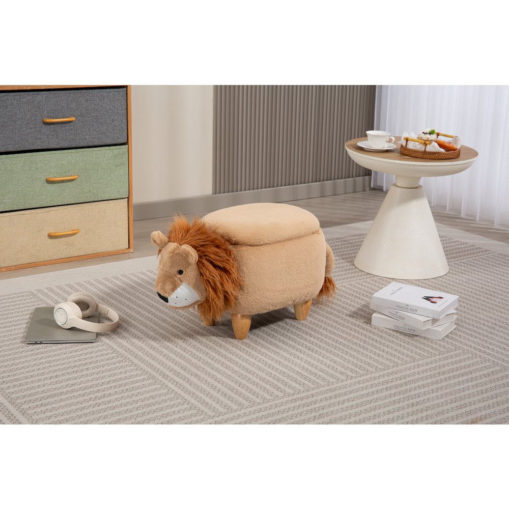 Home 2 Office Kids Lion Animal Sorage Ottoman Stool. Picture 20