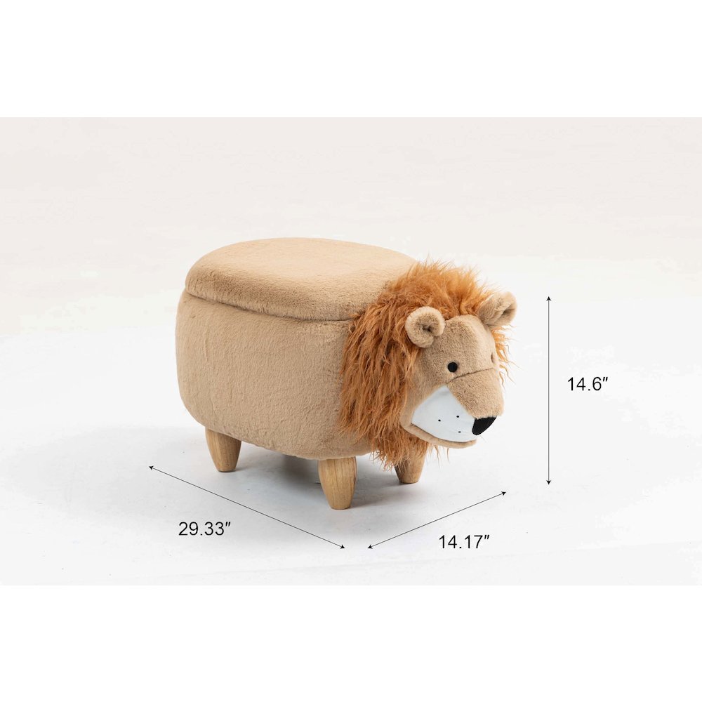 Home 2 Office Kids Lion Animal Sorage Ottoman Stool. Picture 2