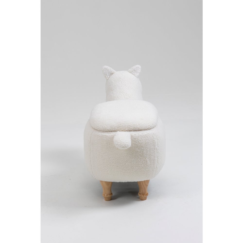 Home 2 Office Kids Llama Animal Storage Ottoman Stool with Wood Leg. Picture 7
