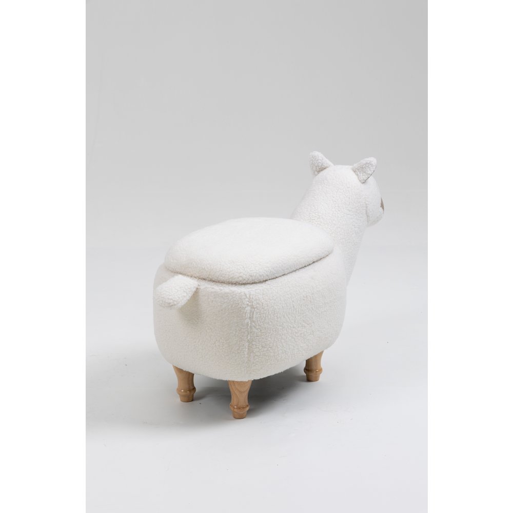 Home 2 Office Kids Llama Animal Storage Ottoman Stool with Wood Leg. Picture 3