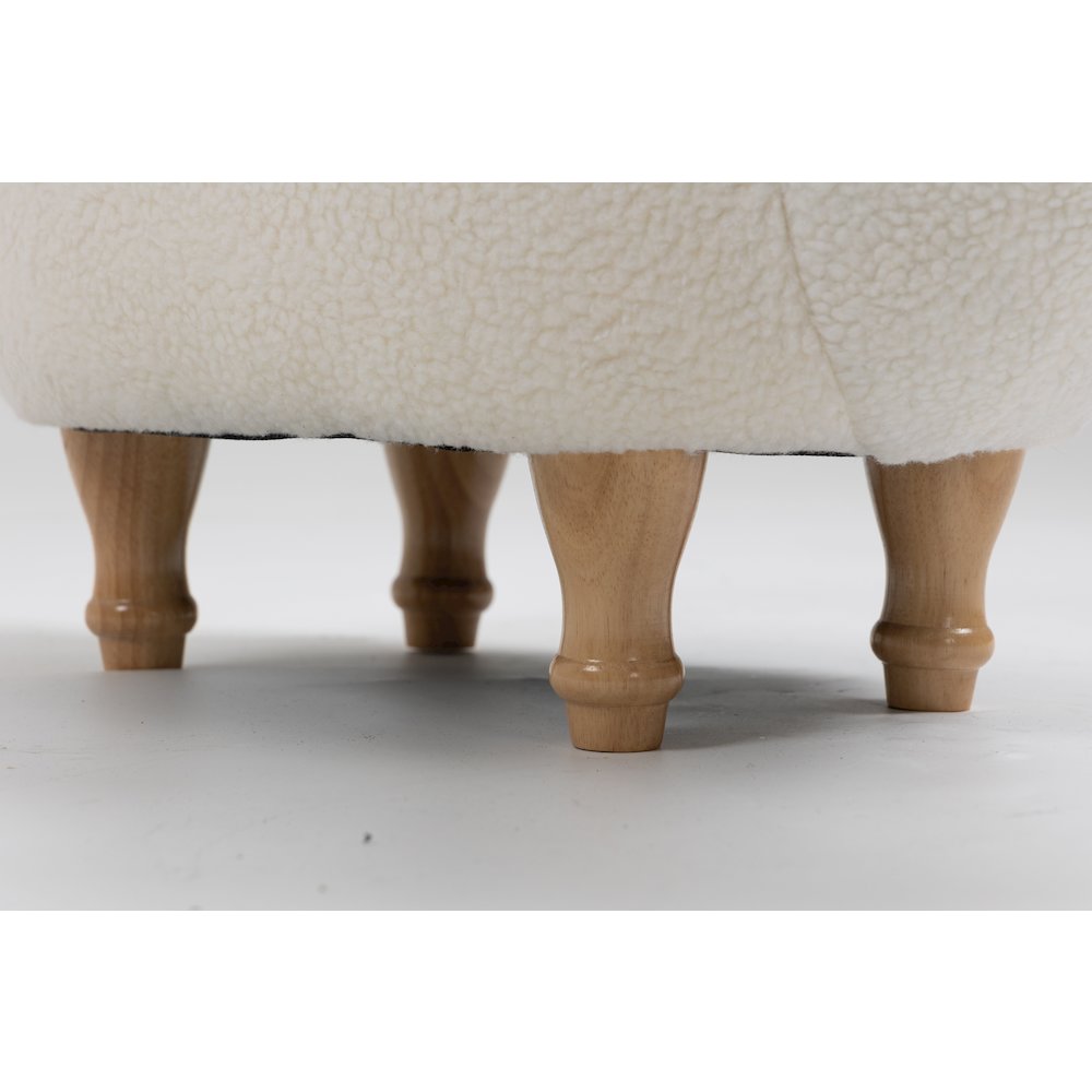 Home 2 Office Kids Llama Animal Storage Ottoman Stool with Wood Leg. Picture 8