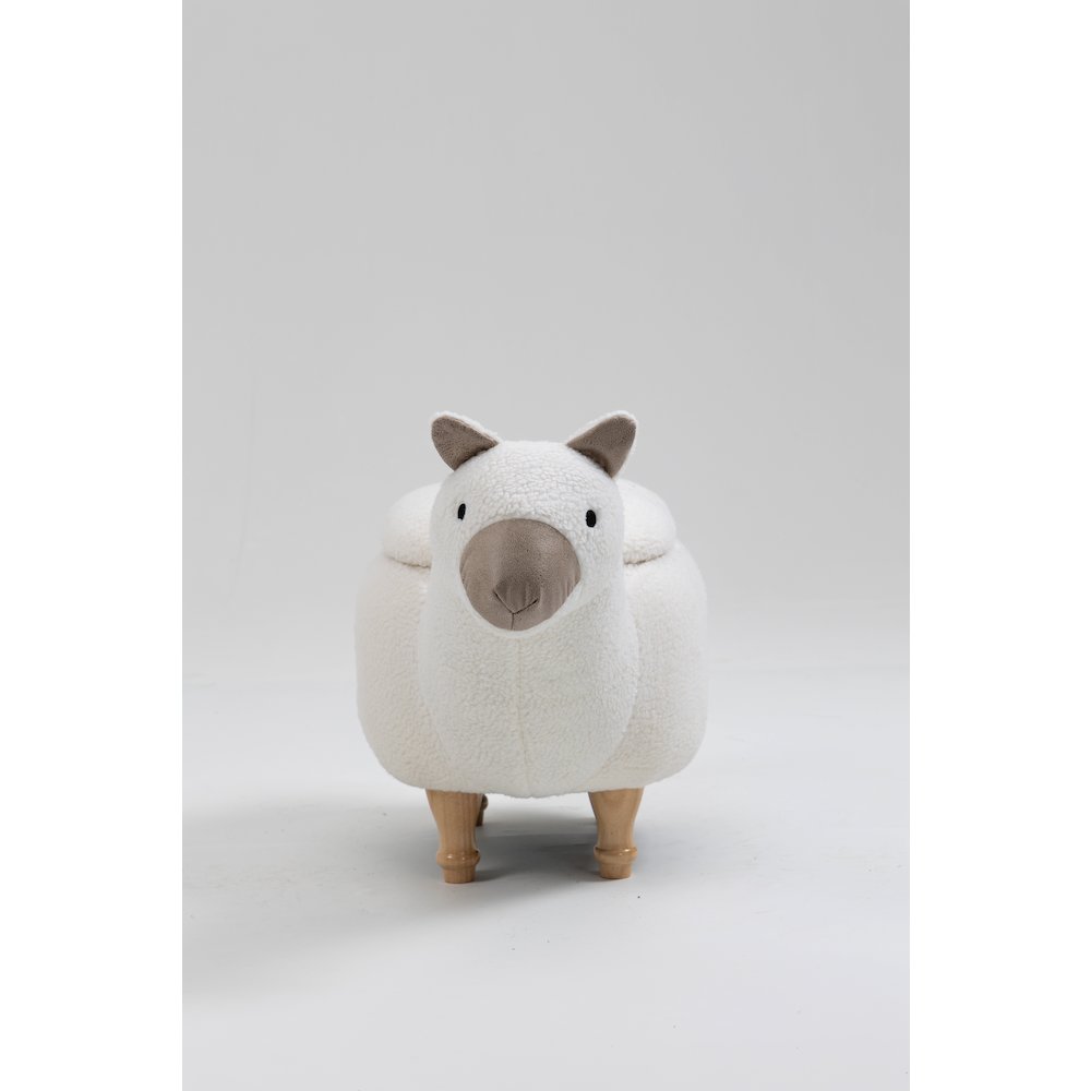 Home 2 Office Kids Llama Animal Storage Ottoman Stool with Wood Leg. Picture 10