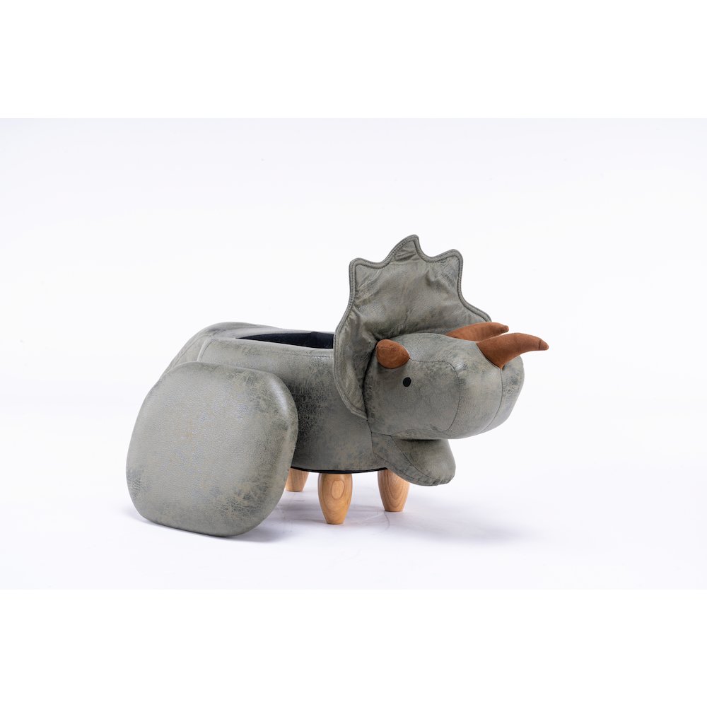 Home 2 Office Kids Dinosaur Animal Storage Ottoman Stool with Wood Leg. Picture 1