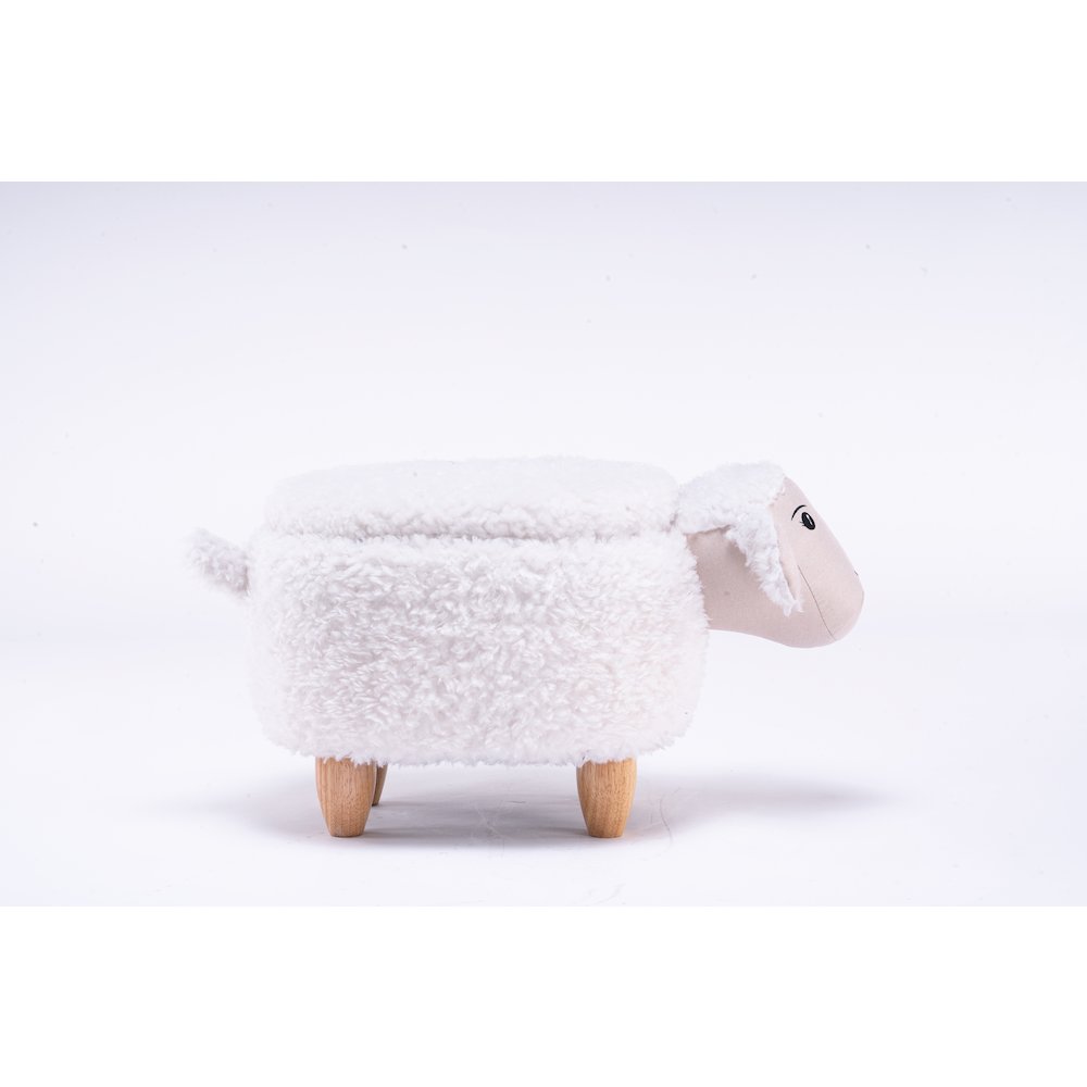 Home 2 Office Kids Sheep Animal Storage Ottoman Stool with Wood Leg. Picture 2