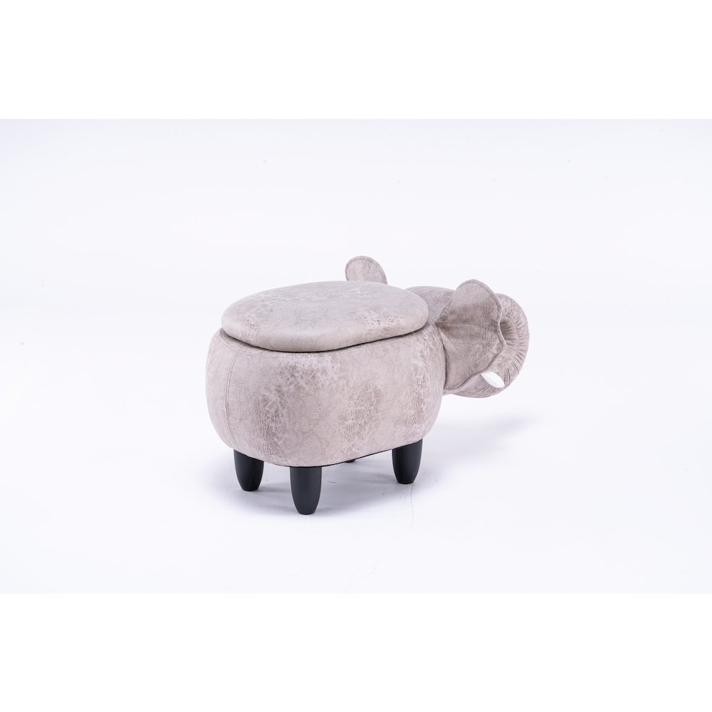 Home 2 Office Kids Elephant Animal Storage Ottoman Stool with Wood Leg. Picture 3