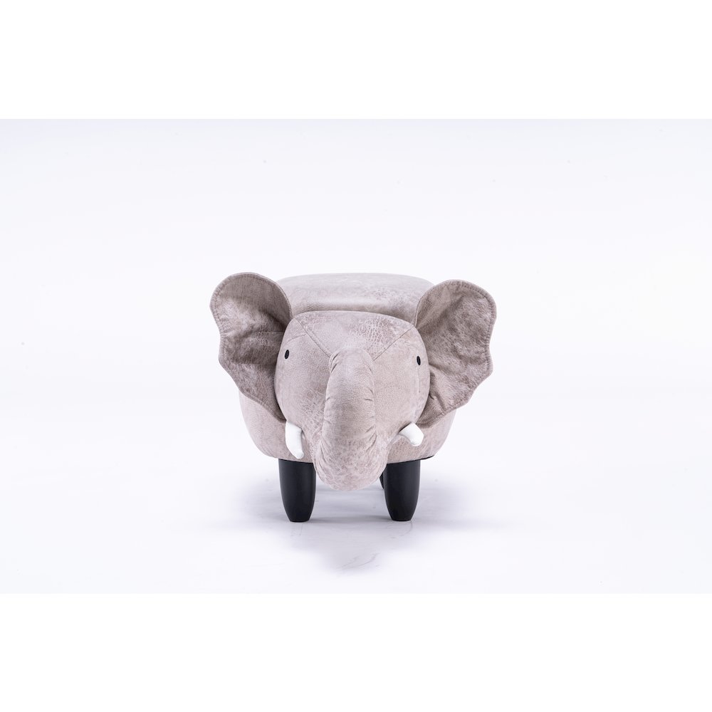 Home 2 Office Kids Elephant Animal Storage Ottoman Stool with Wood Leg. Picture 5