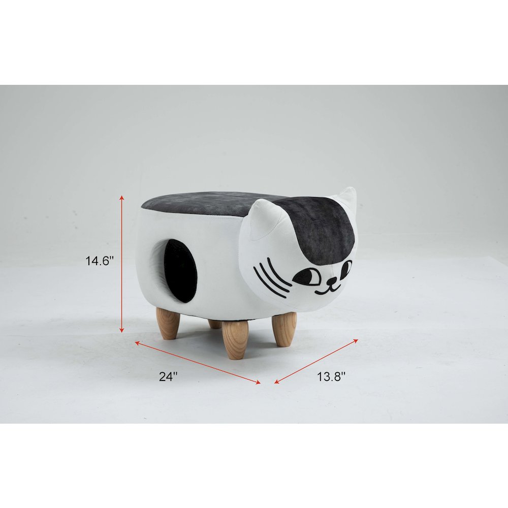 Home 2 Offie Cat Condo Pet House Storage Ottoman. Picture 2