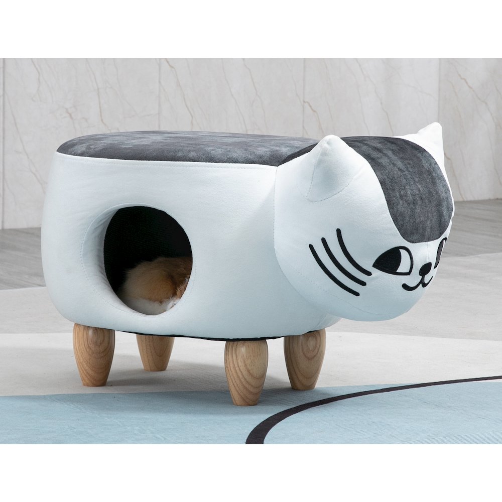 Home 2 Offie Cat Condo Pet House Storage Ottoman. Picture 5