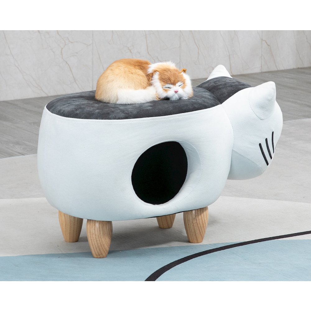 Home 2 Offie Cat Condo Pet House Storage Ottoman. Picture 6