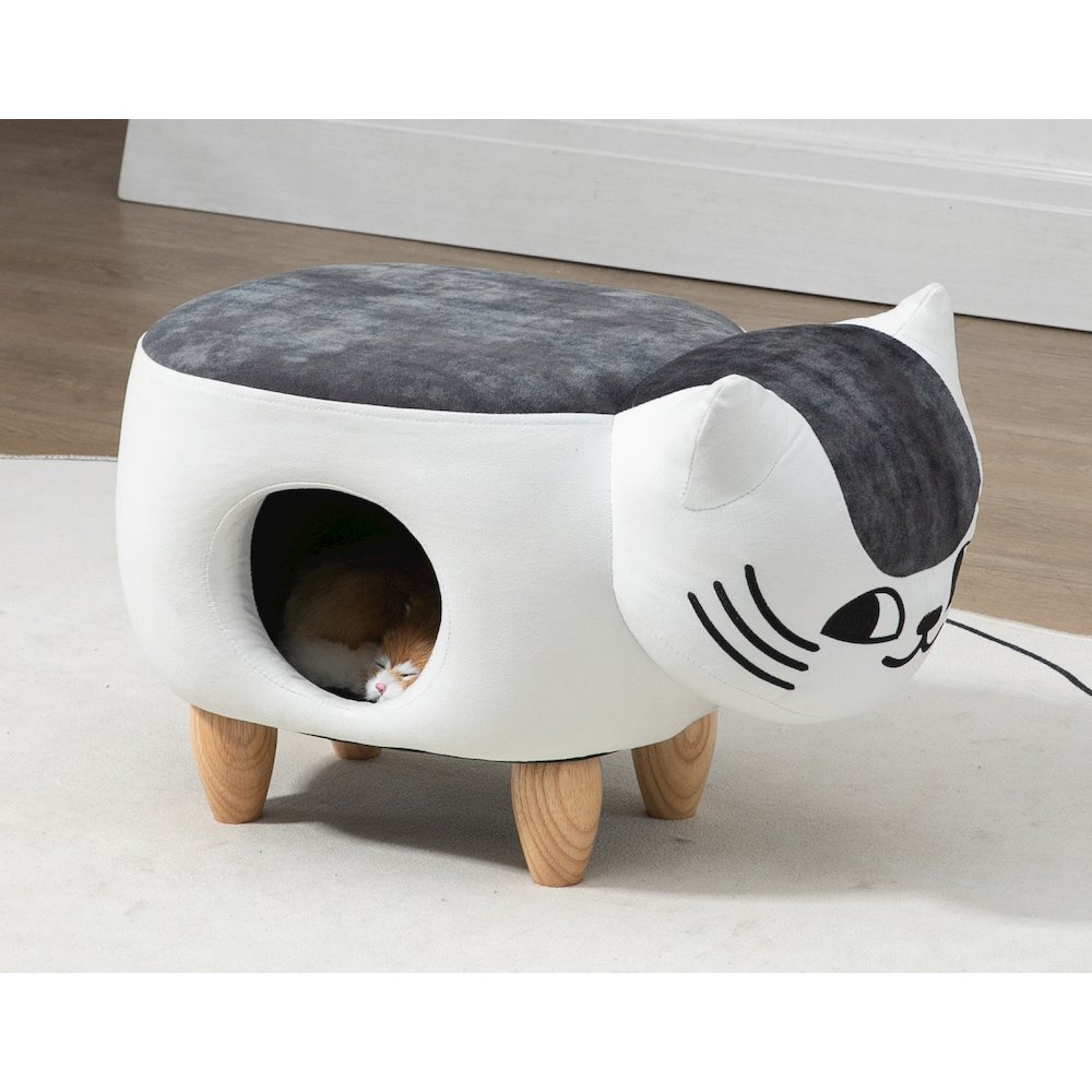 Home 2 Offie Cat Condo Pet House Storage Ottoman. Picture 8