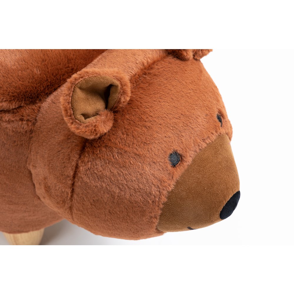 Home 2 Office Kids Brown Bear Animal Sorage Ottoman Stool with Wood Legs. Picture 10