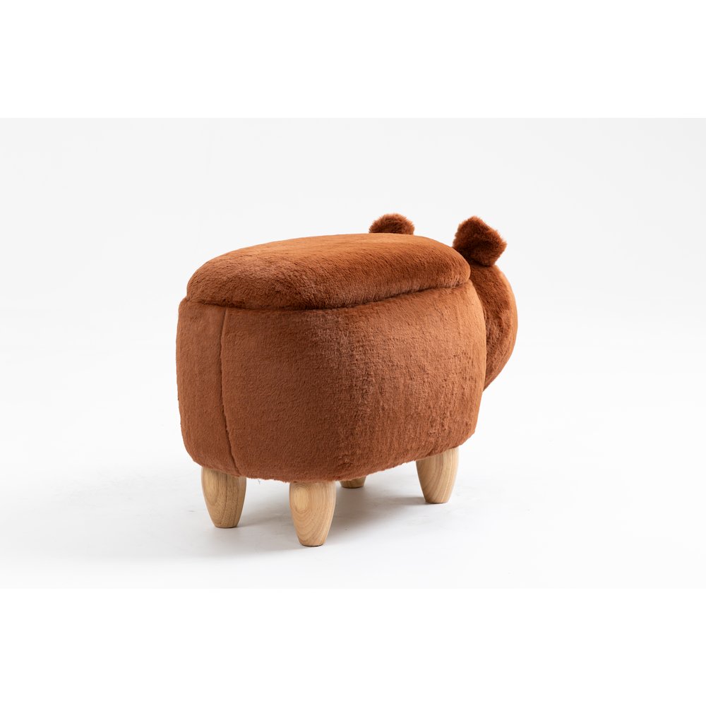 Home 2 Office Kids Brown Bear Animal Sorage Ottoman Stool with Wood Legs. Picture 12