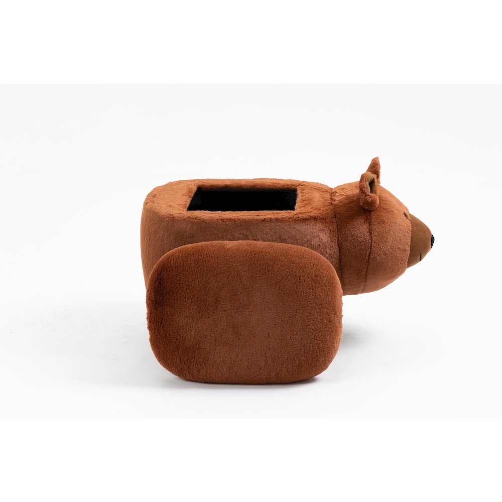 Home 2 Office Kids Brown Bear Animal Sorage Ottoman Stool with Wood Legs. Picture 3